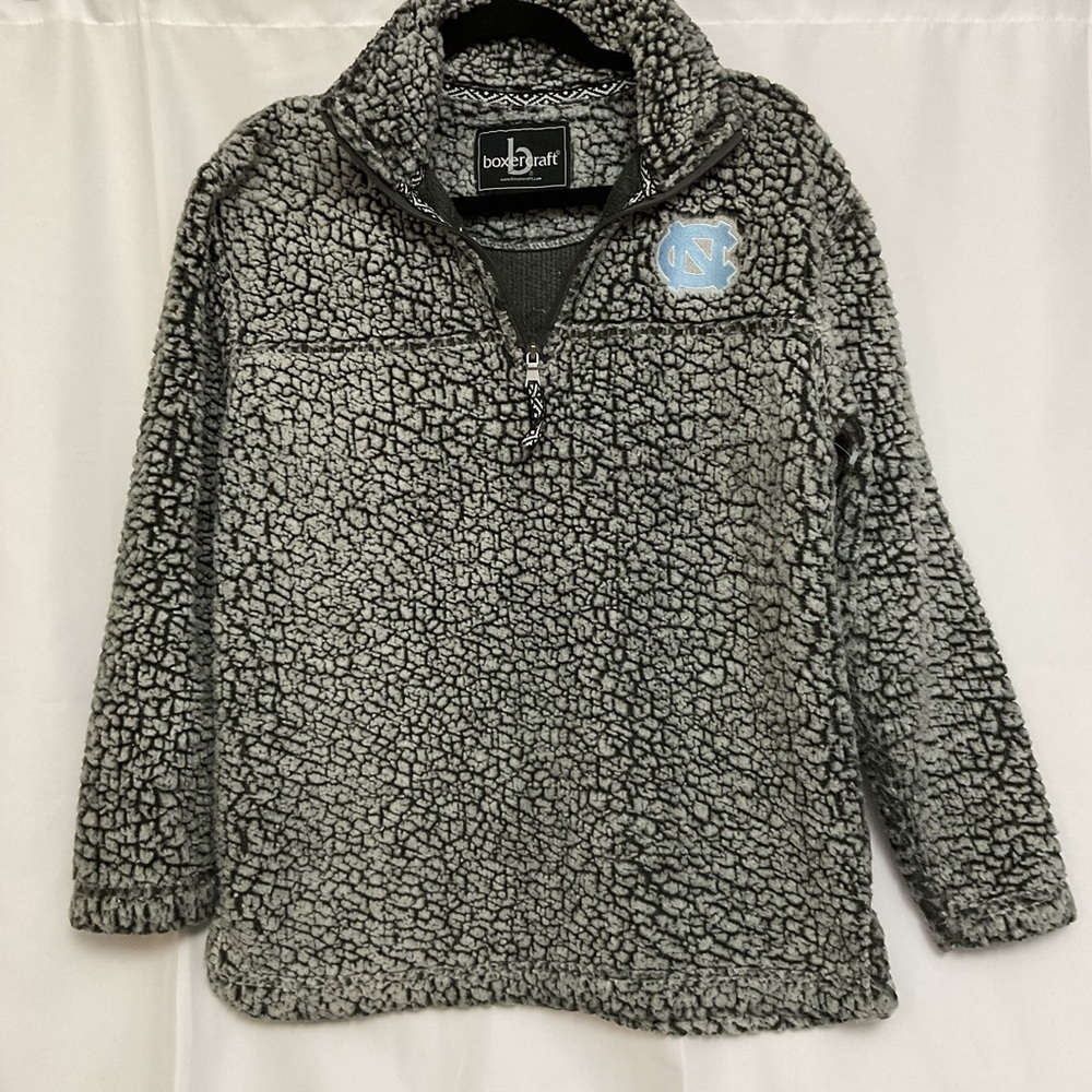 Boxercraft Gray Sherpa Fleece Jacket Quarter-Zip. Size S